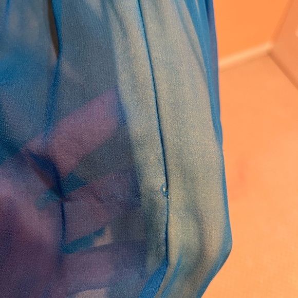 Blue / turquoise chiffon minidress/ party dress - Picture 6 of 6